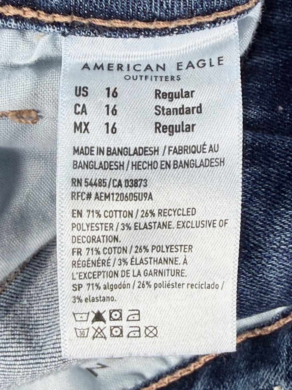 American Eagle Next Level Stretch Kick Bootcut Jeans Medium Wash Size 16 Regular - Picture 3 of 5